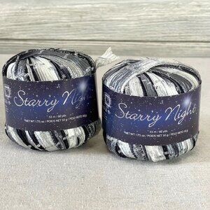 Lot of 2 Premier Yarns Starry Night 1.75oz  60 yds SILVER SCREEN 5-Bulky #37-01